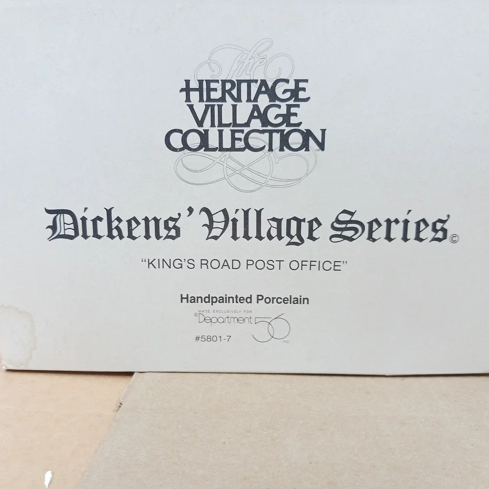 Dept 56 Dickens Village Kings Road Post Office 5801-7 Porcelain Christmas House